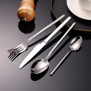 Venta caliente Espejo ecológico Cubiertos de acero inoxidable Cuchillo Tenedor Cuchara Cucharadita 4 piezas Boda Volver a la escuela Juego de cubiertos - Product Image 4