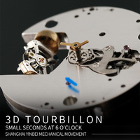 Montre automatique à mouvement mécanique avec tourbillon vertical 3D à axe unique, design original unique, marque du fabricant