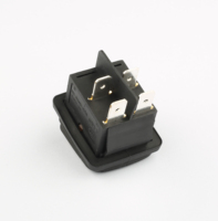 16A KCD2 Interrupteur à bascule illuminé rouge Interrupteur noir avec lumière LED
