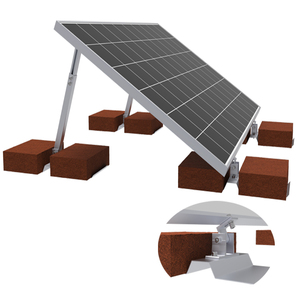 Supports de montage de panneaux solaires réglables AL6005-T5 SUS304 anti-corrosion en argent naturel, installation rapide pour toits plats - Product Image 1