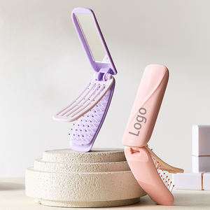 Peigne à cheveux pliable 3 en 1 avec miroir et nettoyant pour cheveux, peigne de voyage portable pour sac à main, démêlant et épilation facile - Product Image 1