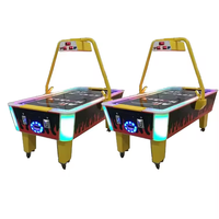 Machine à jetons de jeu d'arcade de table de hockey sur air rougeoyante de feu 2 en 1 Airhockey pour Game Center à vendre
