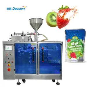 Automatic fillng 200ml juice in nozzle pouch premade bag ice juice drink sealing and packing machine with peristaltic pump