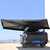 Tenda Samping Mobil 270, Anti Air, Pelindung UV, Berdiri Sendiri, Cangkang Keras Aluminium, Cakupan 3 Sisi untuk Mobil SUV 4x4, Truk, dan Berkemah