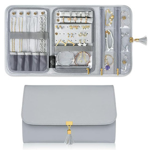 Waterproof Lightweight Jewelry Case Holder <b>Envelope</b> Clutch Portable Leather Jewelry Storage Roll Bag - Product Image 1