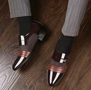 Chaussures de mariage pour hommes en cuir véritable, confortables, souples, à bout en acier, à plateforme, à lacets, avec design respirant - Product Image 6