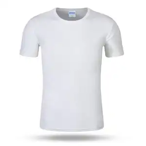 थोक कस्टम Dtg प्रिंट गर्मी हस्तांतरण डिजाइन सफेद रिक्त पॉलिएस्टर उच्च गुणवत्ता बड़े पुरुषों के लिए सादे यूनिसेक्स टी शर्ट पुरुषों