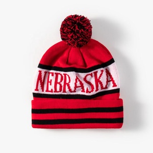 Bonnet tricoté sur mesure vente en gros chapeau chaud d'hiver à pompons avec balles tricotées Jacquard dessus pour hommes femmes unisexe adulte <span class=keywords><strong>ski</strong></span> - Product Image 6