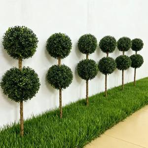 Plante artificielle en pot de simulation transfrontalière, feuilles de Milan, paysage d'hôtel et de maison, boule d'herbe artificielle, arbustes verts, écologique, résistant aux UV, pour intérieur - Product Image 3