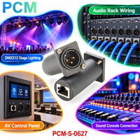 Adaptateur XLR mâle 3 broches vers RJ45 femelle type D pour montage sur panneau CAT5e STP pour éclairage de scène DMX512, contrôle audio AV, console de son, rack