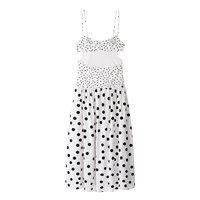 TAOP&ZA Nouvelle Robe d'Été 2026 pour Femme - Robe Midi Ajustée à Taille Haute, Col Droit, à Pois, à Bretelles, Coupe Droite 3152359