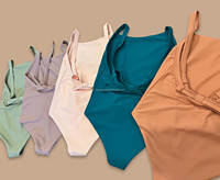 Vente en gros de maillots de bain chauds pour enfants une pièce à double couche bretelles réglables cravate couleurs unies simples maillot de bain assorti frère-soeur