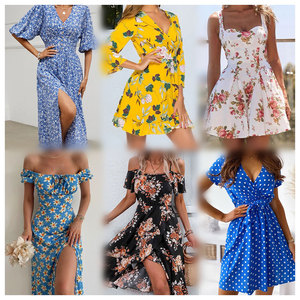 Popular Summer Women's Sexy Sleeveless Slim Fit Printed <b>Mixed</b> Dress Big Sale Casual Dress Randomly Shipped Ropa de Mujer - Product Image 4