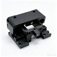 Support de fixation mécanique en forme de U en alliage d'aluminium anodisé noir usiné CNC de haute précision sur mesure OEM