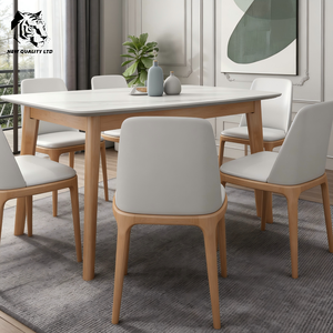 Usine chinoise, prix réduit, logo personnalisé, petit MOQ, expédition immédiate, nouvelle collection de meubles de salle à manger, table à manger en bois. - Product Image 3