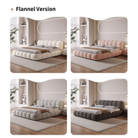 Lit king-size en bois avec rangement, revêtement en velours doux et capitonné, très vendu pour la chambre à coucher