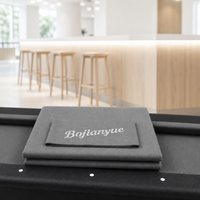Tissu de rechapage pour table de billard, feutre gris titane avec 6 bandes prédécoupées pour table noire moderne