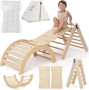2026 Nuevo Set de Escalada Montessori Pikler Triángulo de Madera 8 en 1 CZFIT L1011, Juguete para Niños Pequeños, Gimnasio Interior para Bebés, Parque de Juegos Escalador - Product Image 1