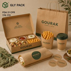 Boîte à <span class=keywords><strong>emporter</strong></span> personnalisée pour wraps shawarma avec compartiments pour frites, houmous et sauce, emballage alimentaire de qualité alimentaire - Product Image 5