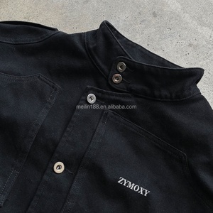 <b>Custom</b> <b>Denim</b> <b>Jacket</b> Heavyweight Oversized Multi-pocket Workwear <b>Jackets</b> 100% Cotton Blank <b>Denim</b> <b>Jacket</b> Design Manufacturer - Product Image 4