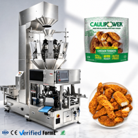 Machine de remplissage et de scellage automatique pour sachets à fermeture éclair et doypacks de filets et morceaux de poulet congelés