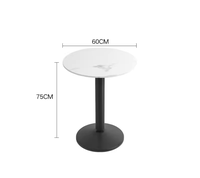 Tables rondes et carrées en pierre frittée en acier inoxydable Mobilier minimaliste de luxe léger pour hôtels, restaurants, salons de thé