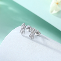 Boucles d'oreilles simples, bijoux Non ternes, boucles d'oreilles plaquées Rhodium en argent Sterling 925