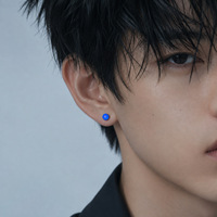 Pince d'oreille spirale extérieure pour homme, motif oiseau volant, bleu mat nacré, écologique et tendance, bleu profond, style européen-américain