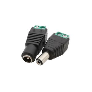 Adaptador de Plugue de Energia <span class=keywords><strong>DC</strong></span> 5.5MM X 2.1MM para Plugue Fêmea e Macho para Fita LED de Cor Única 5050 3528 5060 e Câmeras de CCTV - Product Image 1