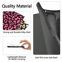 Coque noire antichoc antidérapante à imprimé léopard avec fente pour stylet et support rabattable pour iPad 10e génération 10.9 2022/A16 11e génération 2025