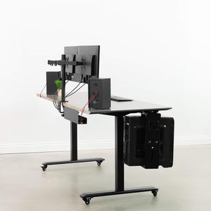Plateau De Gestion De Câbles Revêtu De Poudre En Acier Au Carbone Oududianzi Capacité De 5kg Support De Bureau Pour La Maison/Bureau-Noir - Product Image 2