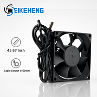 Ventilateur USB WKH8025 8025 5V/12V/24V 0.28a, ventilateur alimenté 80mm 80x80x25mm, mini ventilateur de refroidissement DC pour boîtier d'ordinateur, haut débit d'air, silencieux, flux axial
