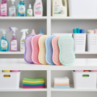 Éponge de nettoyage de cuisine double face réutilisable, hautement absorbante, séchage rapide, légère, en polyester, pour vaisselle