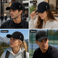 Gorra de Béisbol Personalizada con Cruz Cristiana Bordada, 6 Paneles, Algodón Desgastado, Ajustable, Unisex, Estilo Urbano, OEM, Venta al Por Mayor, MOQ Bajo
