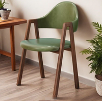 Chaises de salle à manger STG modernes et simples en tissu avec pieds en métal couleur noyer brun, avec dossier, pour l'extérieur, le jardin, la villa, meubles de jardin