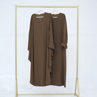 Ensemble Papillon Abaya Loriva avec Robe Longue Intérieure et Manches Longues, Abaya Modeste de l'Aïd, Kaftan Deux Pièces pour Femmes, Dubai 2025, Vente en Gros d'Abayas