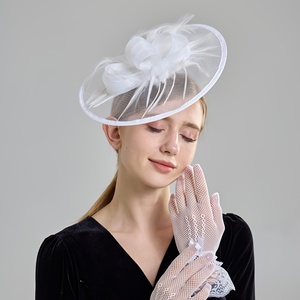 غطاء رأس نسائي أنيق ، مشبك كنتاكو دربي أنيق لحفلات الزفاف ، ربطة رأس مع قبعة زهور - Product Image 6