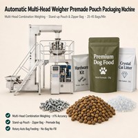 Machine d'emballage multi-têtes pour sachets préformés 25-45 sacs/min, pour quincaillerie, aliments pour chiens, granulés, litière pour chats, sachets à fermeture éclair, certifiée CE