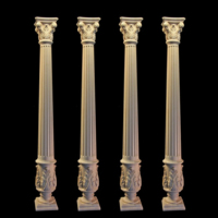 2023 piliers en bois massif et balustre escaliers de luxe bois décoratif sculpté grande colonne bois romain Newel poste colonne pleine ou demi