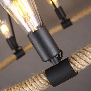 シャンデリアペンダントライト工業用麻ロープレトロシャンデリアレストランペンダントライトリビングルーム用 - Product Image 2