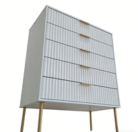 Armoire moderne en MDF à motif ondulé avec 5 tiroirs pour chambre à coucher, salon, hôtel, armoire pour salons