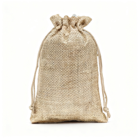 Pochette d'anniversaire réutilisable en jute et lin bio, sacs à bonbons en toile de jute avec cordon de serrage et logo personnalisé