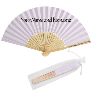 Customized Folding Fabric Hand <b>Fan</b> Bamboo DIY Folk Art Print <b>Handheld</b> <b>Fans</b> Wedding Party Carved Business Gift Style Love Print - Product Image 6