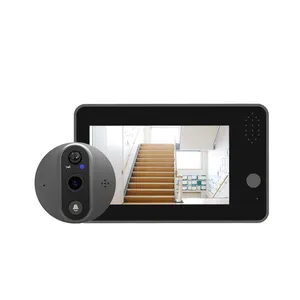 Nhà Hệ thống an ninh 1080P tuya thông minh Wireless Video Door chuông máy ảnh 4.3 inch Wifi lổ nhìn trộm Viewer pin chuông cửa