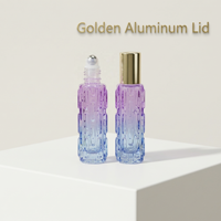 Flacons roll-on en verre de 10 ml pour huiles essentielles et parfums, avec bouchon à vis coloré mat, rechargeables, pour sérum de soin de la peau