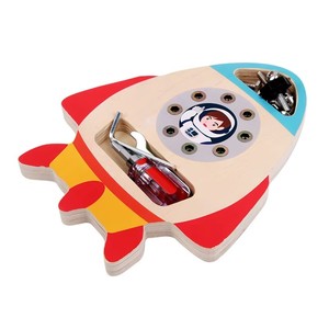 Jouet Montessori DIY pour enfants, jeu d'assemblage <span class=keywords><strong>de</strong></span> fusée avec écrous et vis, kit d'outils <span class=keywords><strong>de</strong></span> réparation, jouet éducatif en bois pour la petite enfance - Product Image 5
