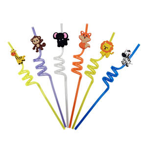 Ventes directes d'usine Animal Park Paille pour enfants de dessin animé créatif et à la mode avec bord PETG matériel accessoires en spirale - Product Image 4