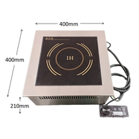 Cuisinière à induction plate en acier inoxydable étanche, usage commercial, 3500W, design carré, Plug-and-Play, cuisinière simple pour cuisine