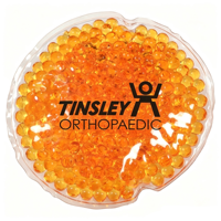 Compresse de gel ronde personnalisable avec logo, réutilisable, pour soulagement de la douleur et thérapie physique, avec billes de gel chaud/froid