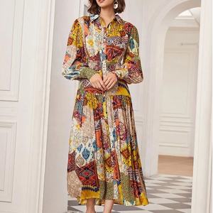 MANNI New Years Dresses Patchwork Maxi Dress Manches Longues a Line Spring Dresses pour Femmes - Product Image 6